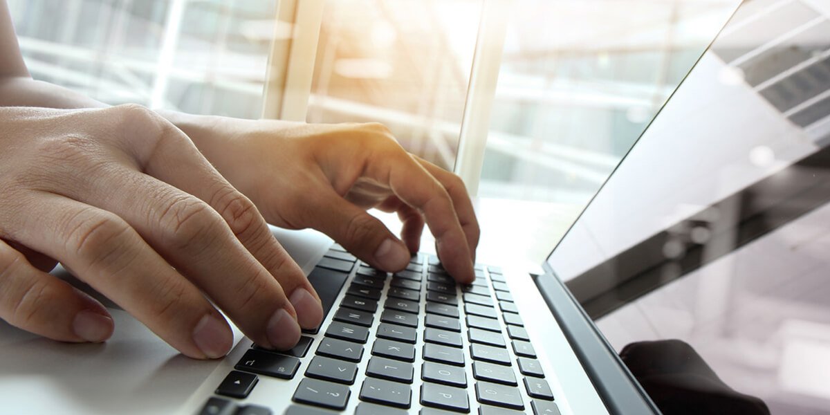A person working on a laptop