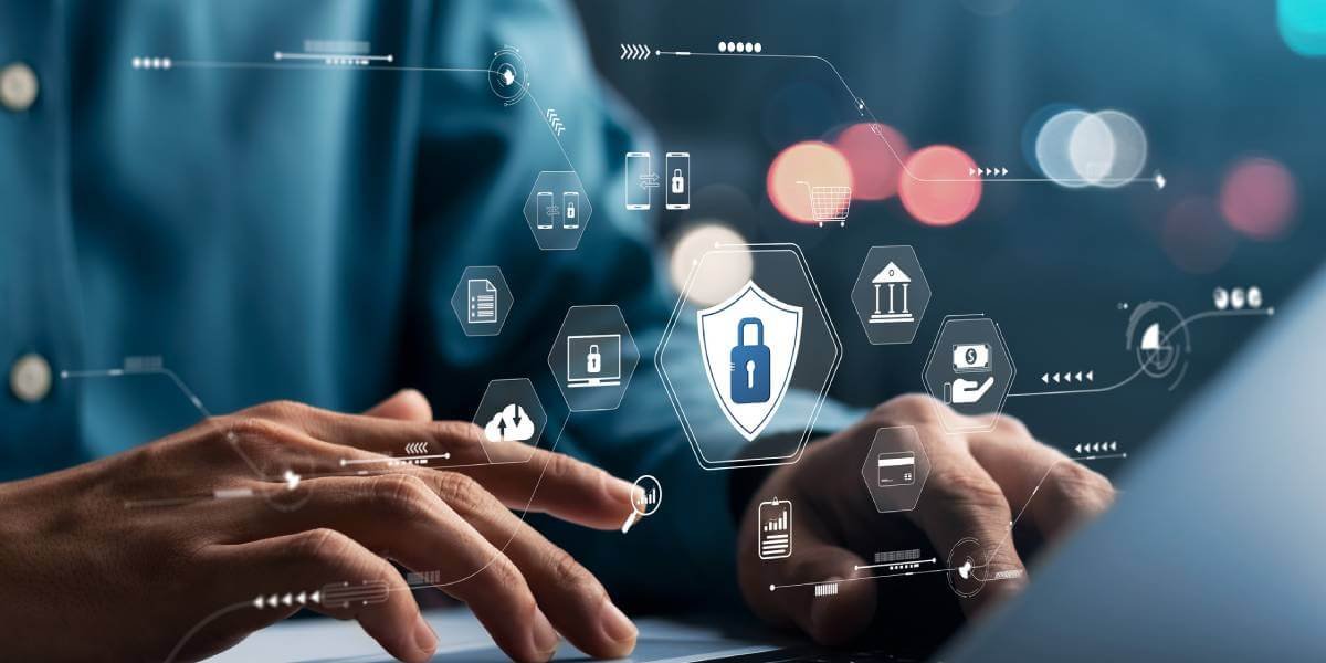 Business owner installing antivirus software